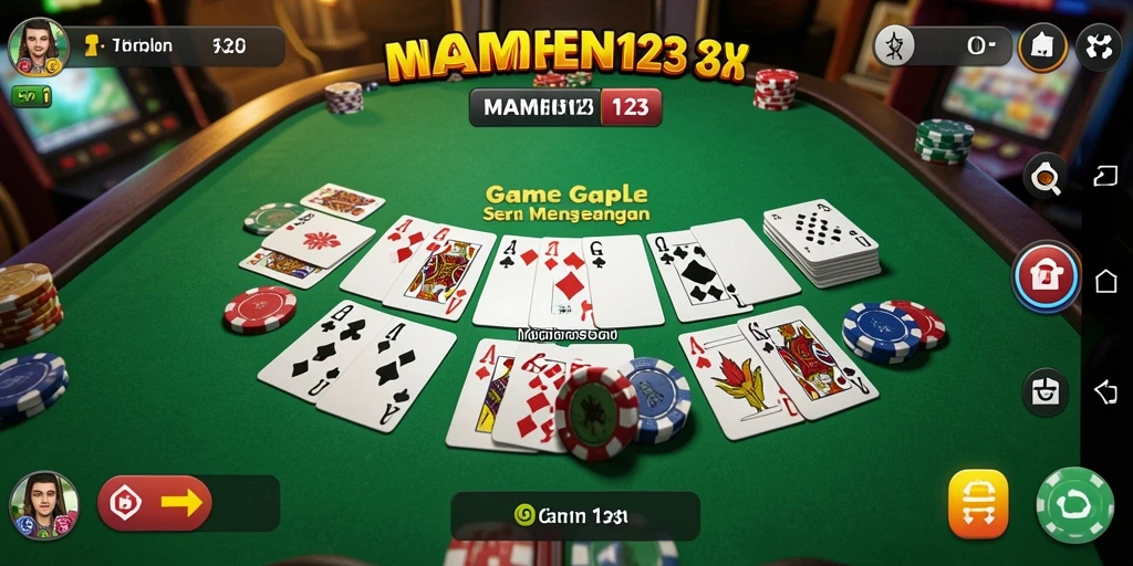 Tampilan gameplay Gaple yang seru dan interaktif di MAMEN123.