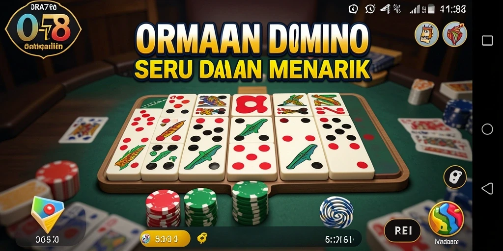 Tampilan atraktif gameplay domino ORA78 dengan interaksi pemain.