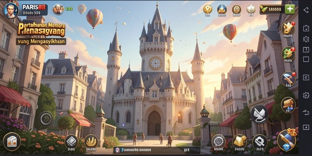 Tampilan aksi mendebarkan dalam game Tower Defense PARIS88.