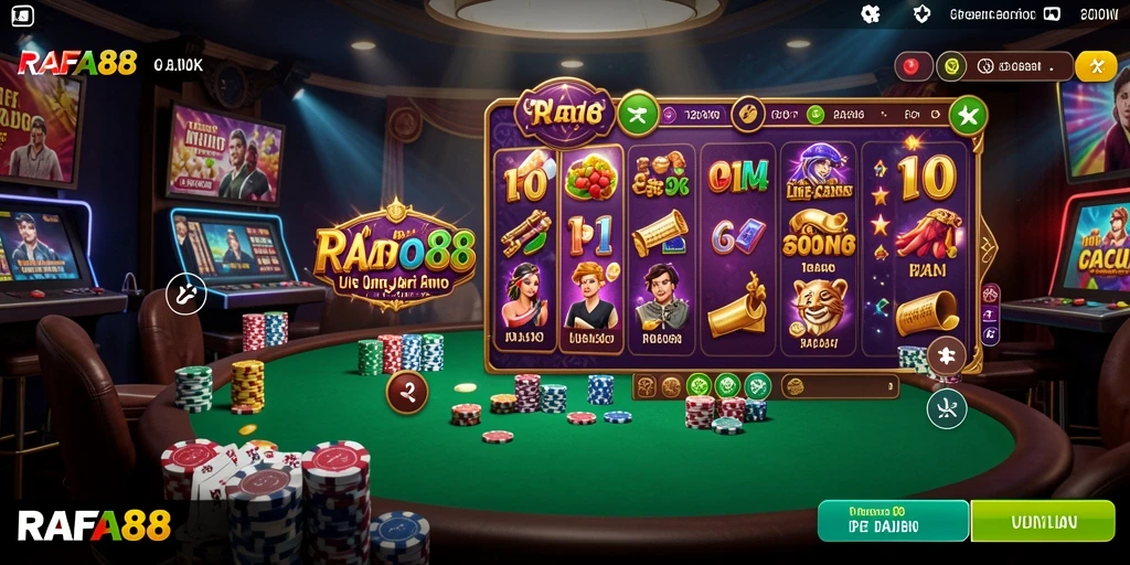 Screenshot gameplay Live Casino RAFA88 yang menampilkan keseruan bermain.