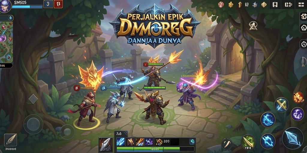 Tampilan gameplay SM605 yang menarik dengan pertarungan epik MMORPG.