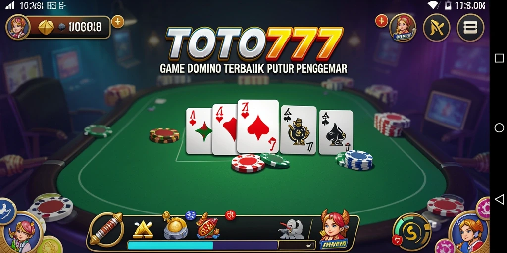Screenshot utama TOTO777 menampilkan gameplay seru permainan Domino.